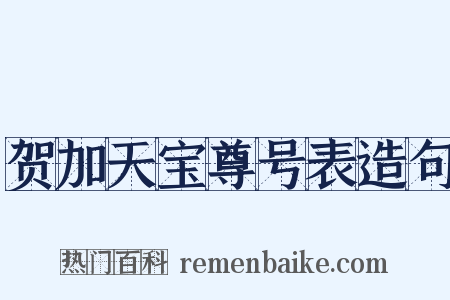 贺加天宝尊号表造句是什么意思的图片